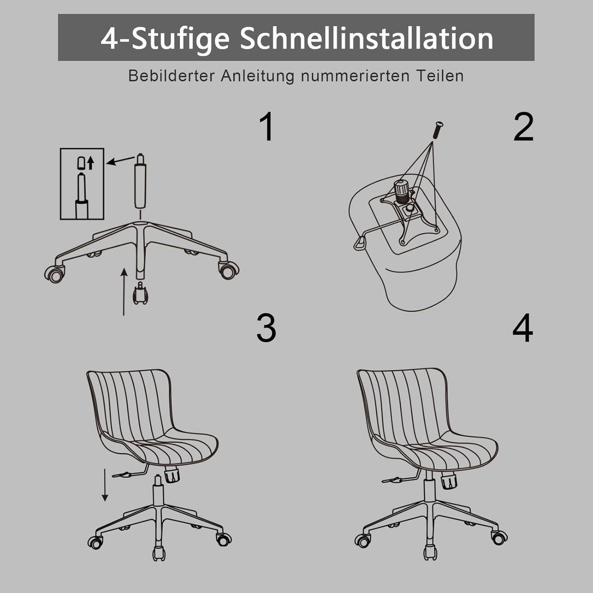 Ergonomischer Bürostuhl in Lederoptik und Wippfunktion, bis 136 kg belastbar