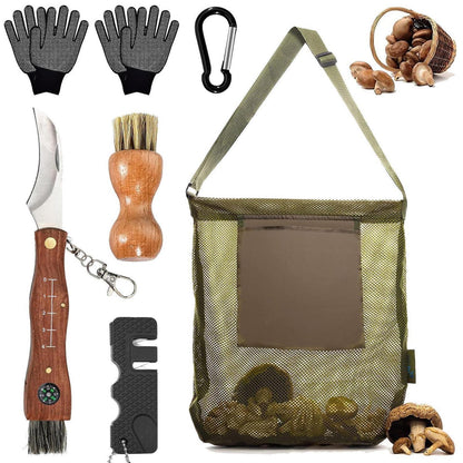 Pilzmesser Set mit Bürste, Lineal & Handschuhen