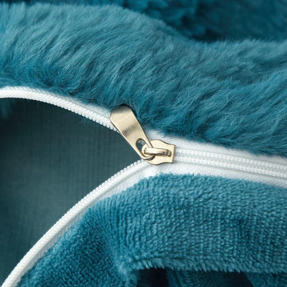 Flauschige Winter Bettwäsche Set 155x220cm Petrol Blau