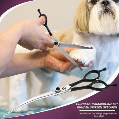 8 Zoll Gebogene Fellschere für Hunde & Katzen – Ergonomisch & Sicher