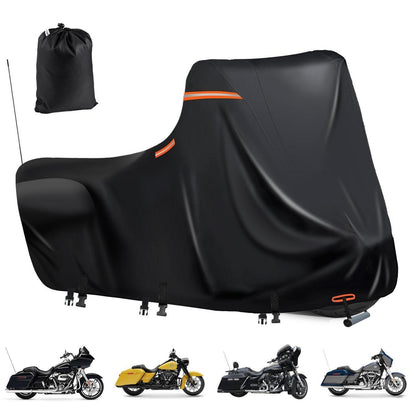 Motorradabdeckung wasserdicht 600D mit Reflektoren & Tasche