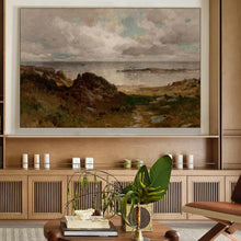 Vintage Meereslandschaft Leinwandbild mit Holzrahmen 60x90 cm