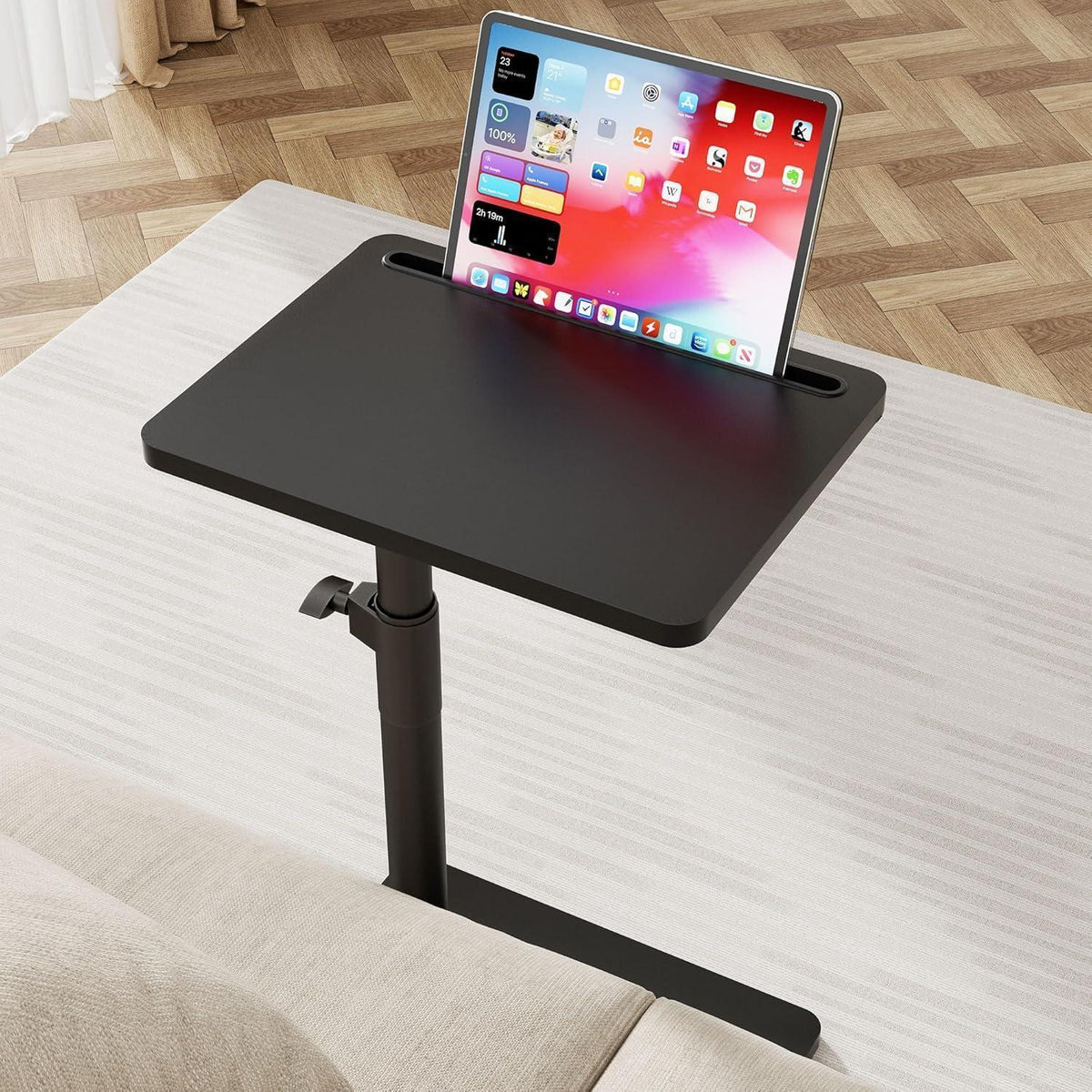 360° Schwenkbarer Beistelltisch – Höhenverstellbarer Couchtisch Schwarz