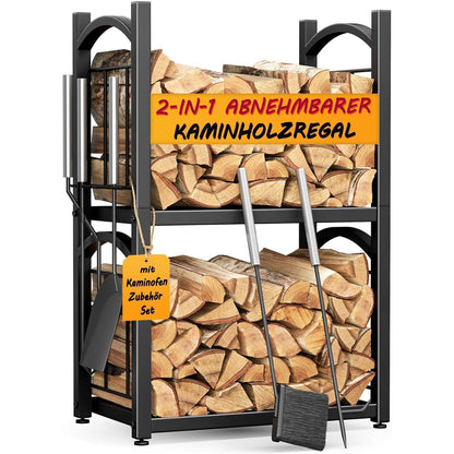 Kaminholzregal mit Zubehör – Holzlager für Innen & Außen
