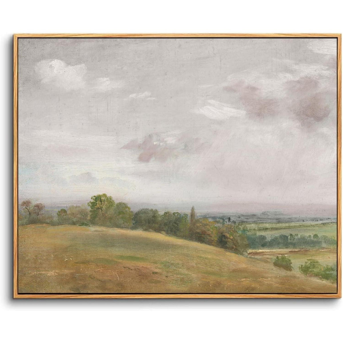 Vintage Leinwandbild mit Holzrahmen, 20x25 cm Himmel & Wiesen
