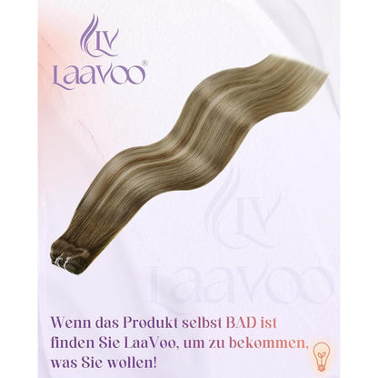 Echthaar Tressen Blayage Braun Ombre 35cm Weft Extensions
