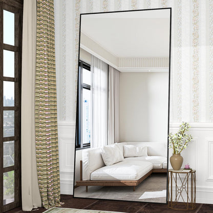 Großer Standspiegel 180x80cm Schwarz – Ganzkörper Spiegel für Schlafzimmer