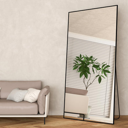 Großer Standspiegel 180x80cm Schwarz – Ganzkörper Spiegel für Schlafzimmer