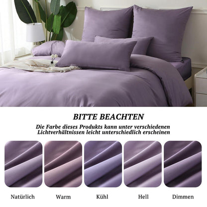 Satin Bettwäsche Set 220x240 - Grauviolett, 3-teilig