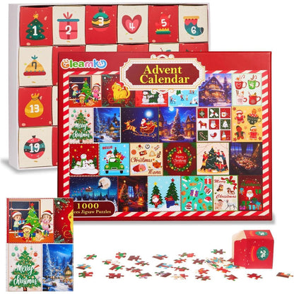 Adventskalender Puzzle 1000 Teile 24 Tage Countdown Weihnachtsgeschenk