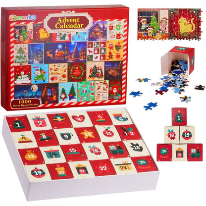 Adventskalender Puzzle 1000 Teile 24 Tage Countdown Weihnachtsgeschenk