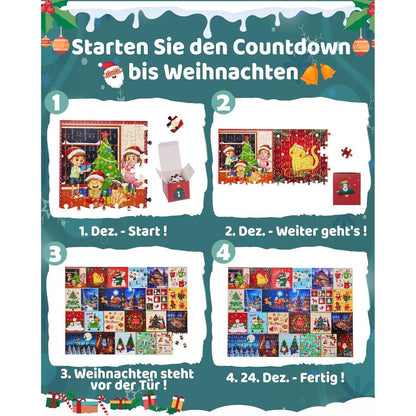 Adventskalender Puzzle 1000 Teile 24 Tage Countdown Weihnachtsgeschenk