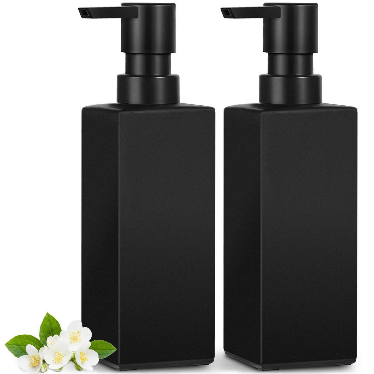 Schwarzer Seifenspender 2er-Set – Modernes Glas für Küche & Bad