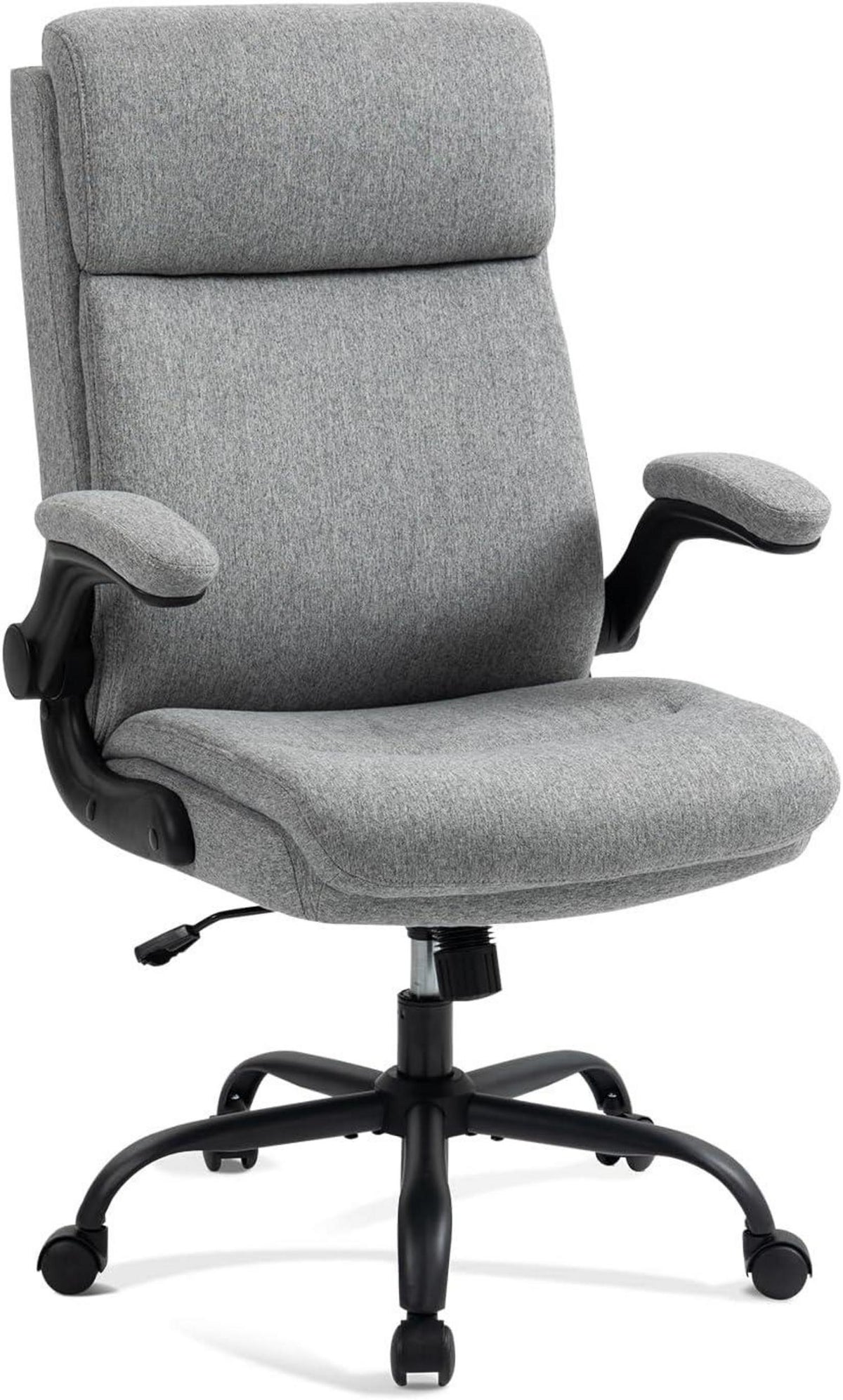 Ergonomischer Bürostuhl mit Wippfunktion und Armlehne - 150 kg - Grau