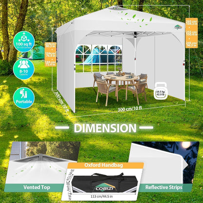 3x3m Faltpavillon Wasserdicht mit 3 Seitenteilen & Sandsäcken