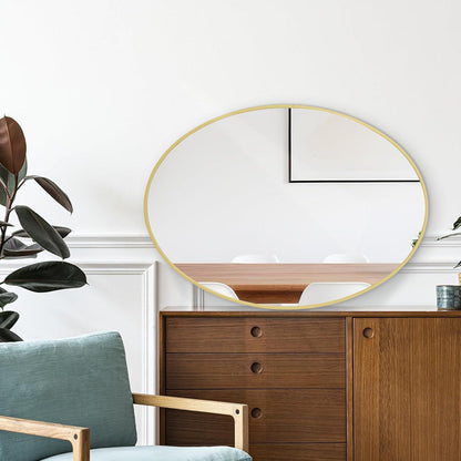 Oval Wandspiegel 61x91 cm Gold – Moderner Badezimmer Spiegel
