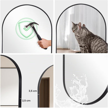 Ovaler Wandspiegel 60x90 cm – Moderner Badezimmer Spiegel mit Metallrahmen