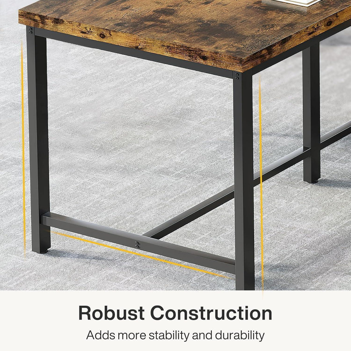 Extralanger Doppelschreibtisch 200cm – Industrie-Design für Homeoffice