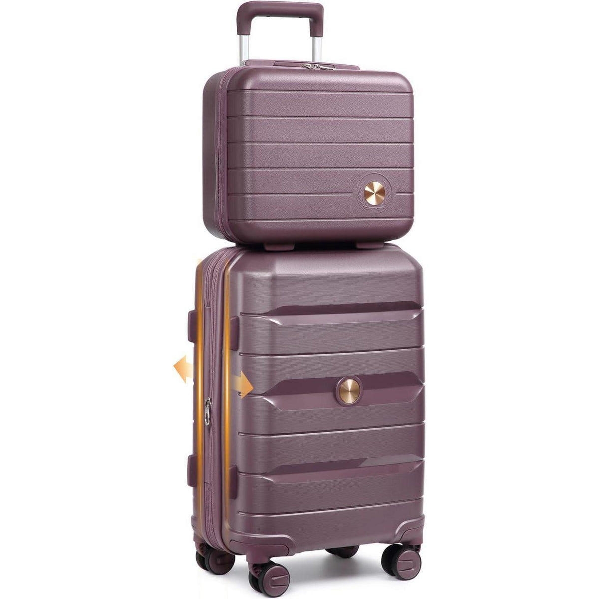 Kabinenkoffer Lila Erweiterbar mit TSA-Schloss 55cm
