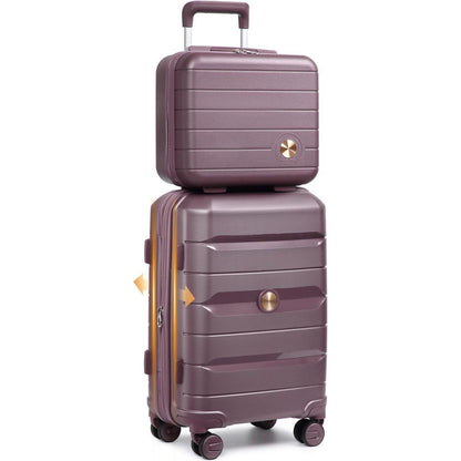 Kabinenkoffer Lila Erweiterbar mit TSA-Schloss 55cm