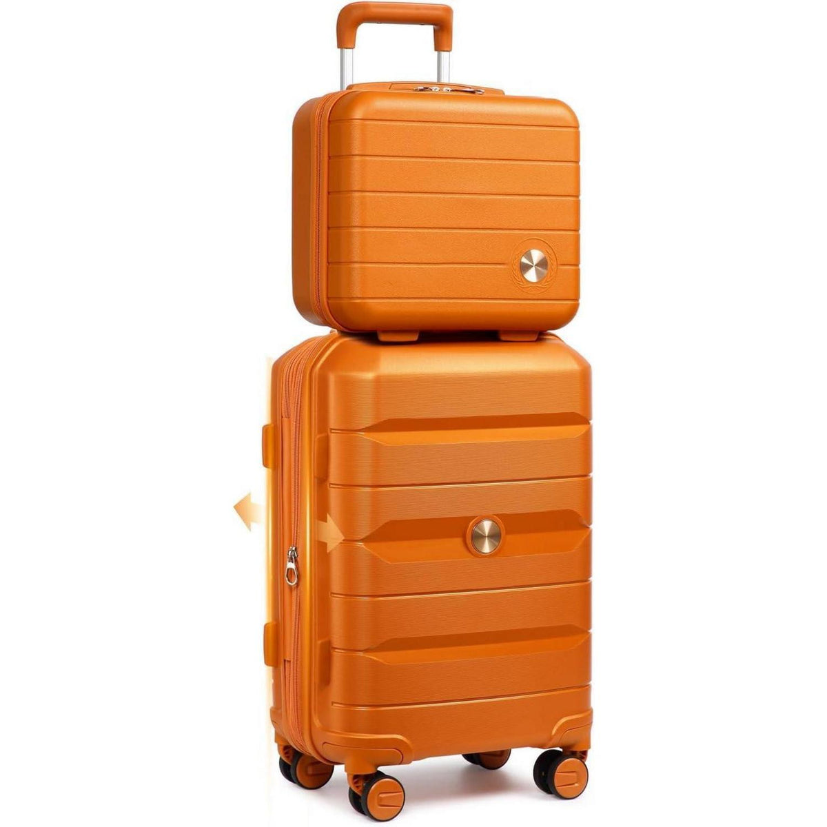 Hartschalen Koffer Trolley 55cm Erweiterbar Orange | TSA Schloss