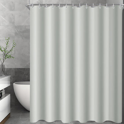 Duschvorhang Grau 200x220cm Textil Wasserabweisend Beschwerter Saum