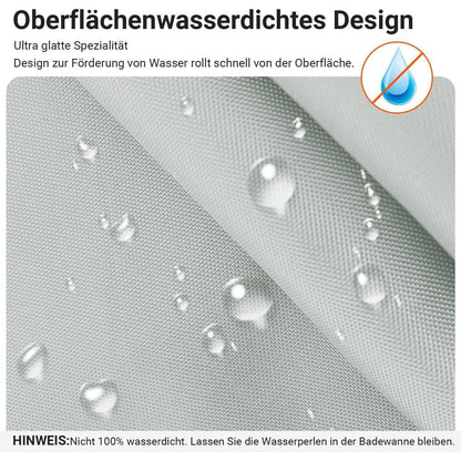 Duschvorhang Grau 200x220cm Textil Wasserabweisend Beschwerter Saum