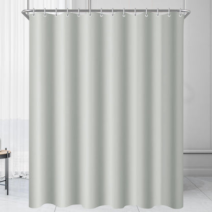 Duschvorhang Grau 200x220cm Textil Wasserabweisend Beschwerter Saum