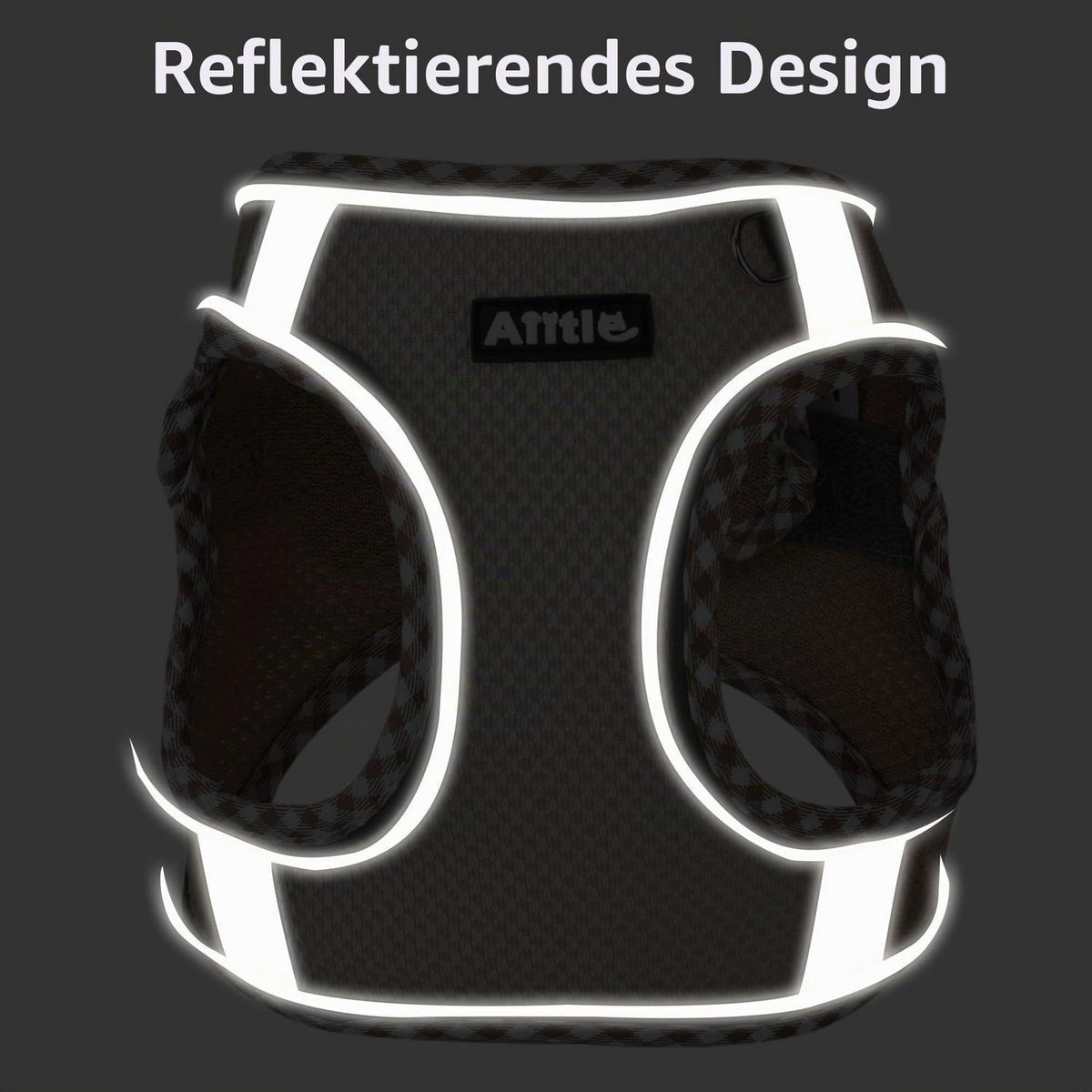 Hundegeschirr Ausbruchssicher mit Leine – Atmungsaktiv & Reflektierend Braun-Beige M