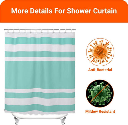 Duschvorhang Grün Streifen 180x180cm Antischimmel Wasserabweisend