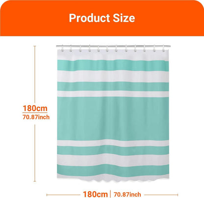 Duschvorhang Grün Streifen 180x180cm Antischimmel Textil Polyester mit