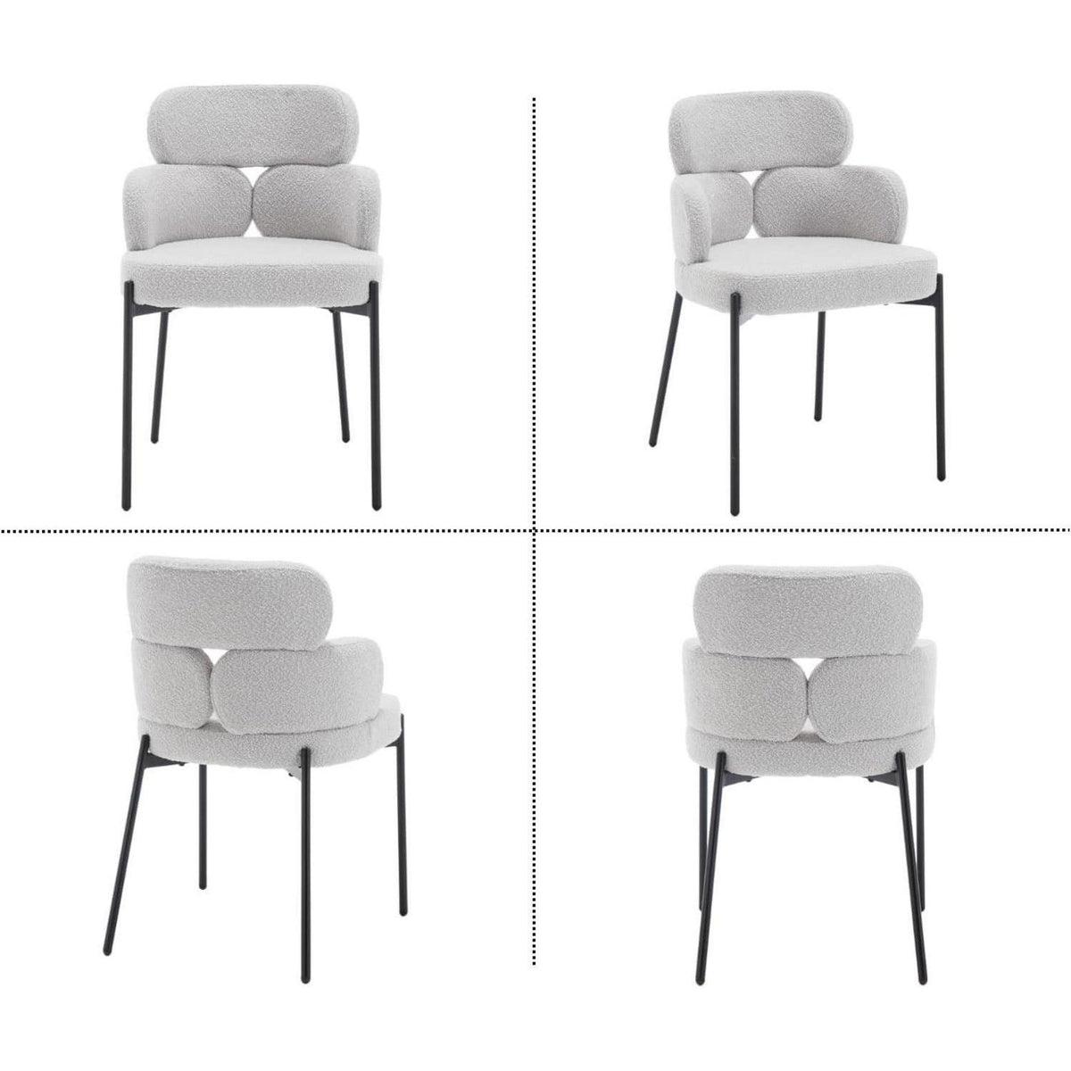 Gepolsterte Esszimmerstühle 2er-Set Grau – Modern & Komfortabel