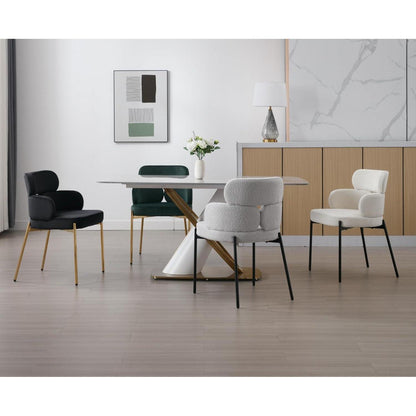 Samt Esszimmerstühle 2er Set – Modern & Komfortabel (Grün)