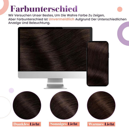 Echthaar Clip-in Extensions Braun (35cm, 80g)