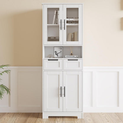 Hochschrank mit 4 Türen – Vitrine & Küchenschrank für Küche & Wohnen