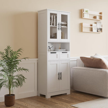 Hochschrank mit 4 Türen – Vitrine & Küchenschrank für Küche & Wohnen