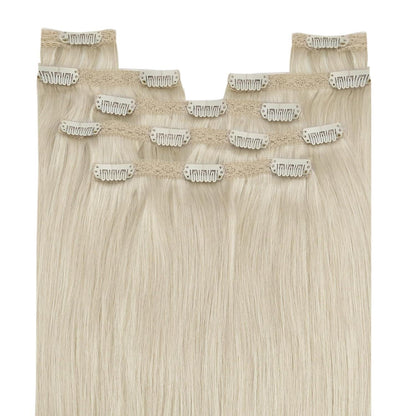 Echthaar Clip-in Extensions Platinblond 45cm
