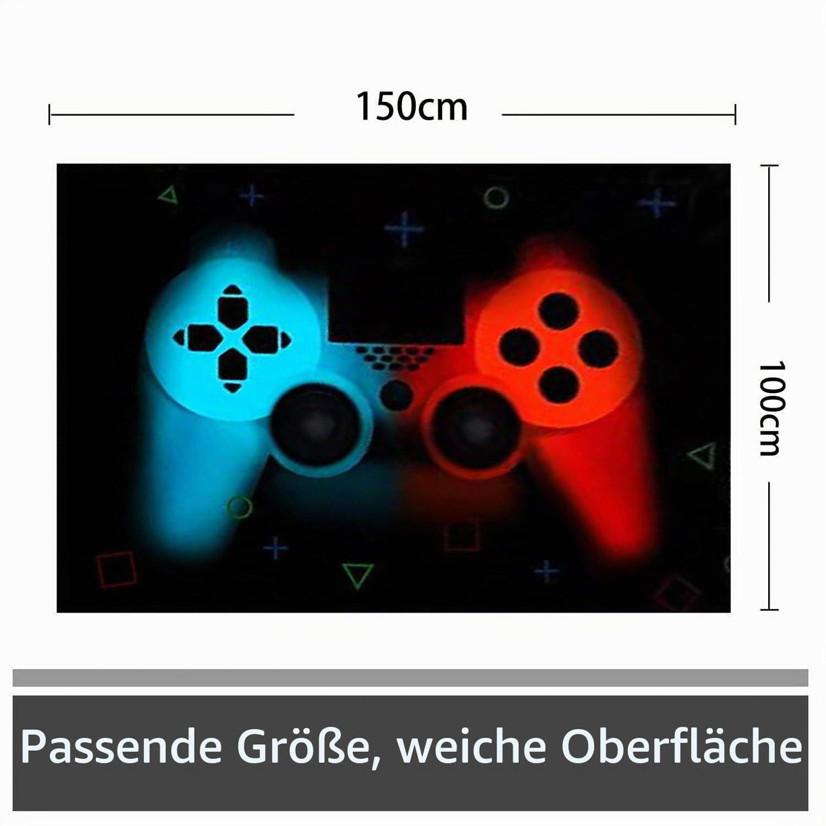 Gamer Teppich rutschfest 100x150 cm – Gaming Dekor Schlafzimmer