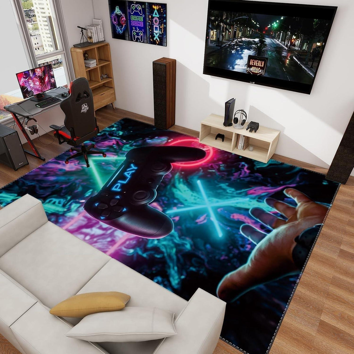 Gaming Teppich Rutschfest 160x240 cm – Gamer Bereich & Zubehör