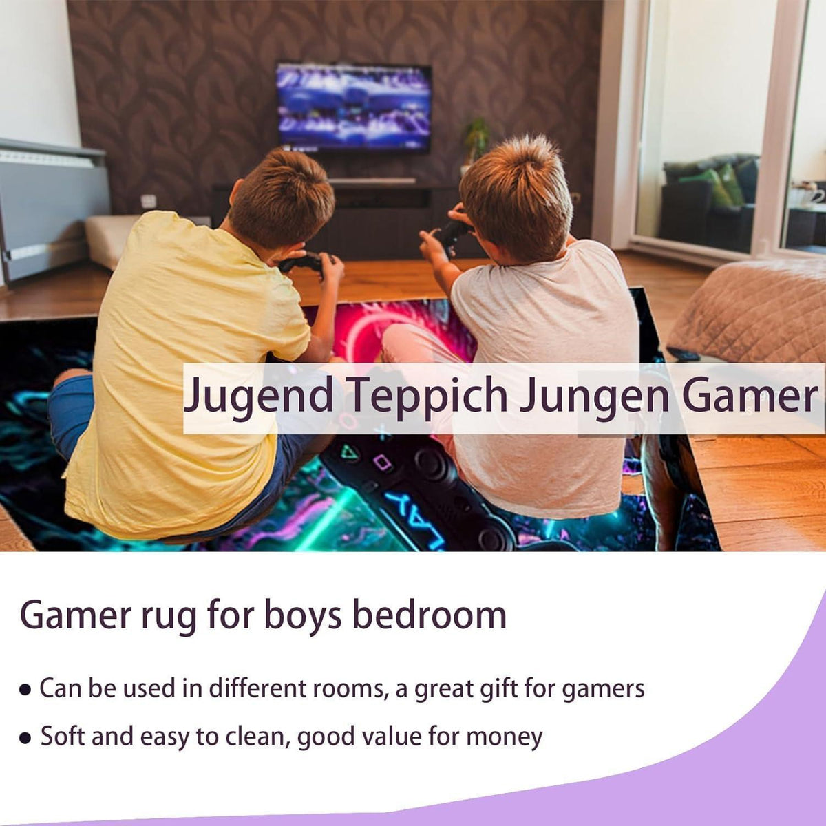 Gaming Teppich Rutschfest 160x240 cm – Gamer Bereich & Zubehör