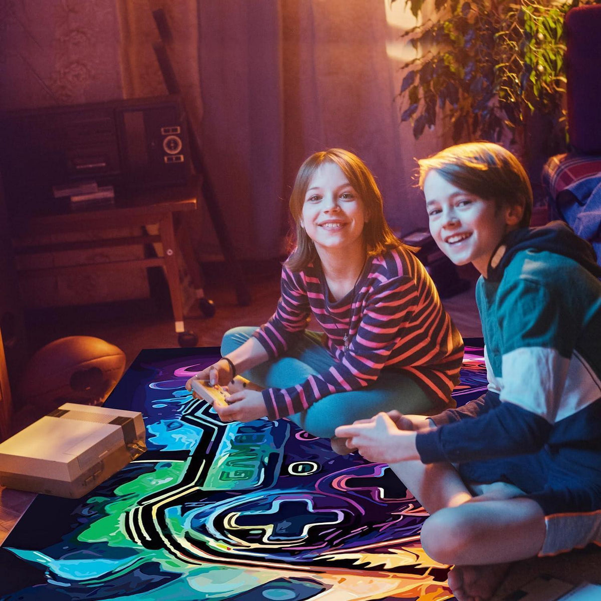 Gaming Teppich Controller Design – Rutschfest & Waschbar 120x160cm
