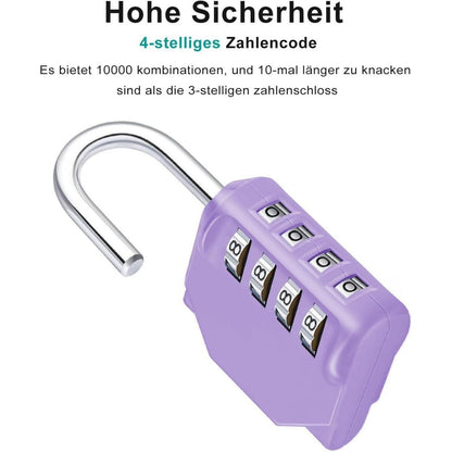 ZHEGE Zahlenschloss 4-stellig, wetterfest, violett