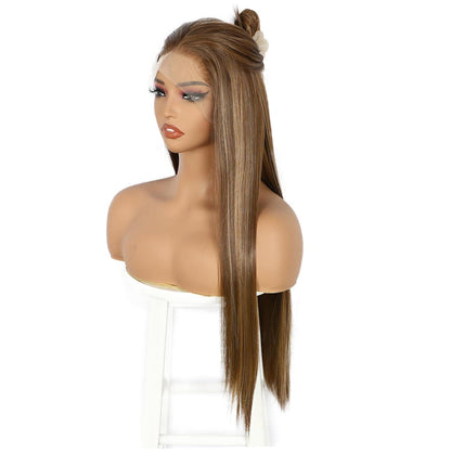 Lange gerade Perücke hellbraun 13x6 Lace Front Perücke