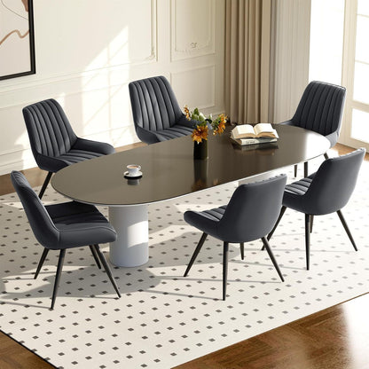 Esszimmerstühle 4er Set Dunkelgrau | Polsterstühle mit Sitzkissen