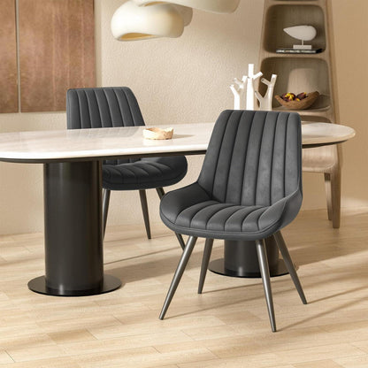 Esszimmerstühle 2er Set Dunkelgrau | Polsterstühle mit Sitzkissen