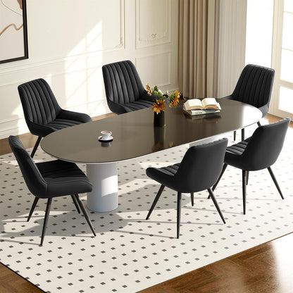 Esszimmerstühle 4er Set | Polsterstühle mit Sitzkissen Schwarz