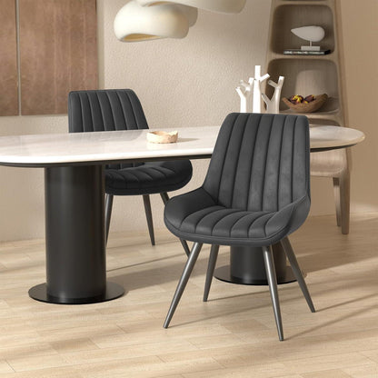 Esszimmerstühle 6er Set | Polsterstühle Schwarz mit Sitzkissen