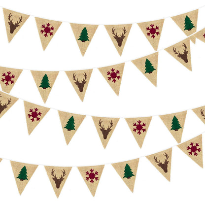 Weihnachtsbanner Sackleinen – Rustikale Weihnachtsdeko