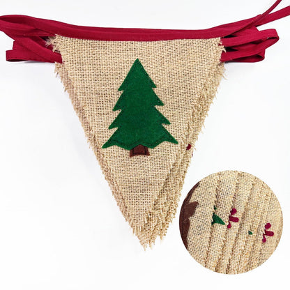 Weihnachtsbanner Sackleinen – Rustikale Weihnachtsdeko