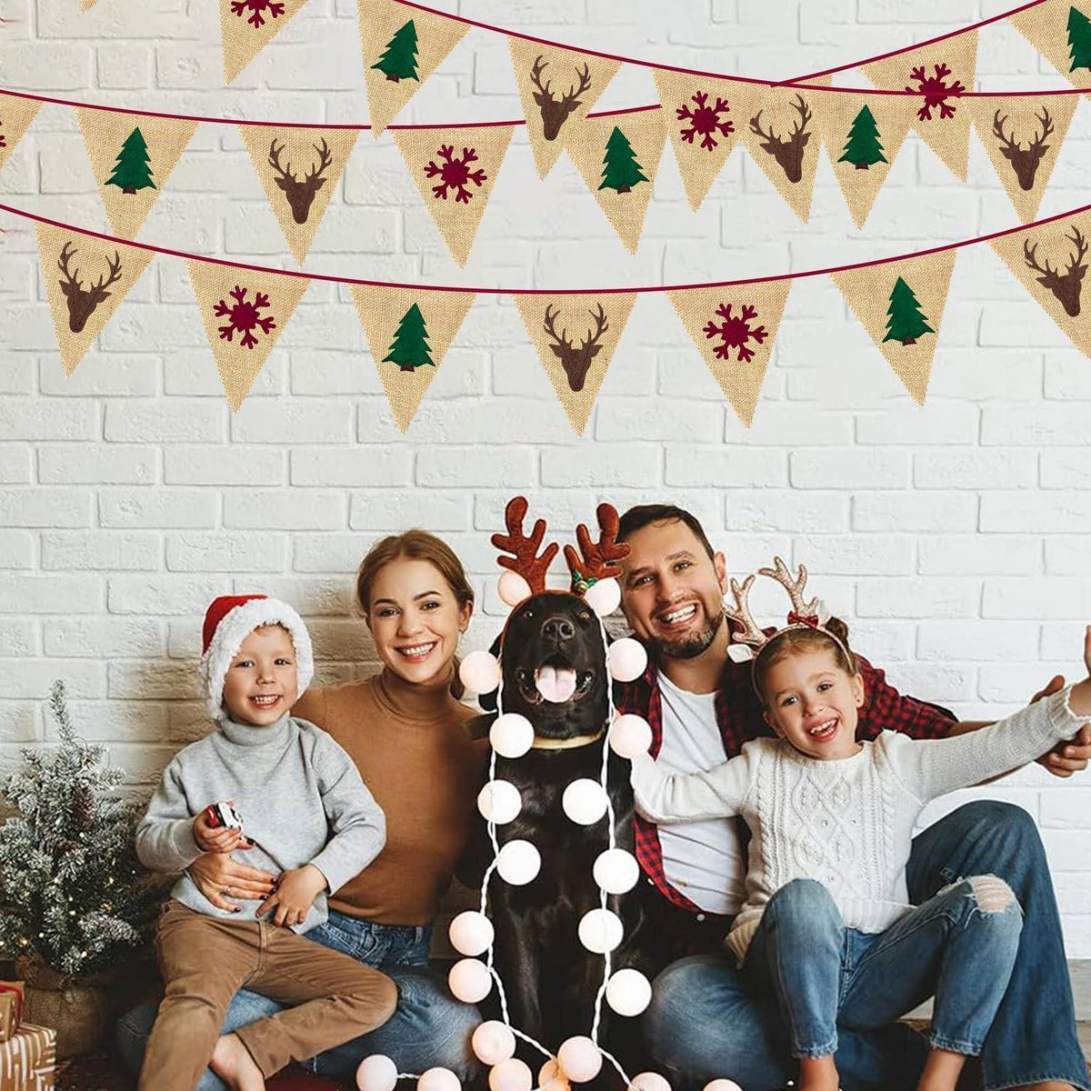 Weihnachtsbanner Sackleinen – Rustikale Weihnachtsdeko